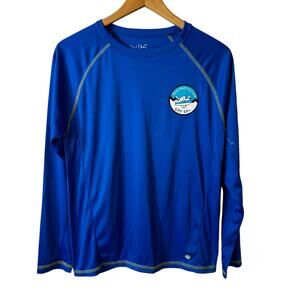 Beach Bros New Mens UPF 50+ Long Sleeve Rash Guard Blue Small Swimwear Vacation